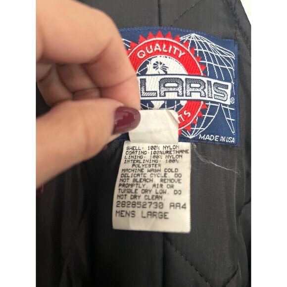 Vintage Polaris Men’s L Black Ski Bib Snowsuit Adjustable Straps Snowmobile - Picture 12 of 16